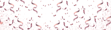 Zachtroze confetti en lintvormige slingers die door een lichte achtergrond zweven en een gevoel van feestelijkheid en vreugde oproepen.