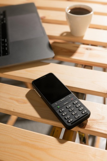 Black BlindShell Classic 2 laying on the table