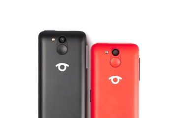 Back sides of red and black BlindShell Classic 2