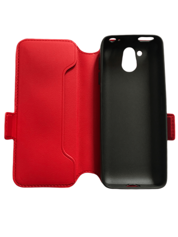 Opened red flip case